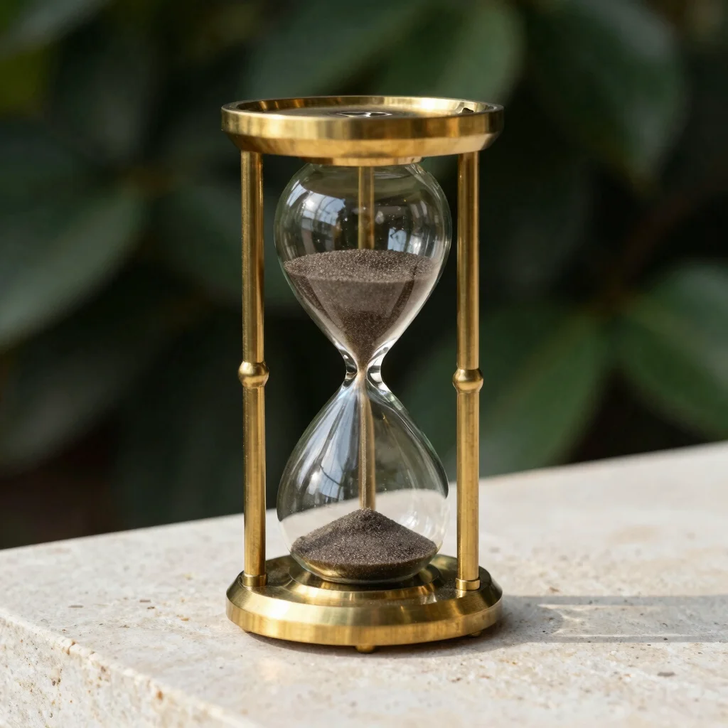 Brushed Brass 15-Minute Hourglass